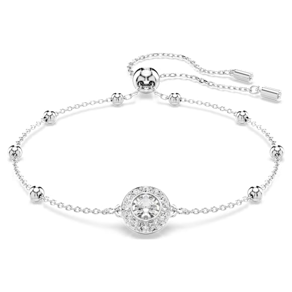Bracciale Swarovski Una Angelic Taglio Round, Bianco, Placcato rodio