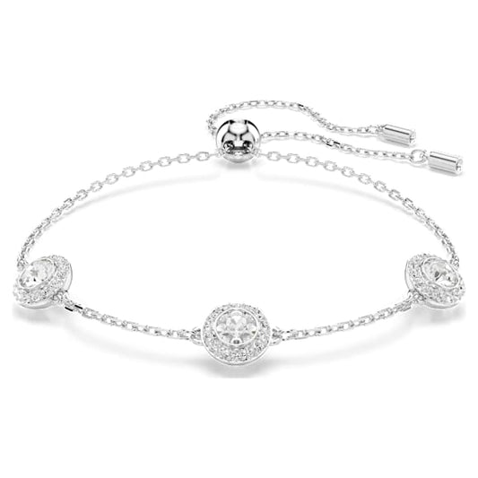 Bracciale Swarovski Una Angelic Taglio Round, Motivi a doppia faccia, Bianco, Placcato rodio