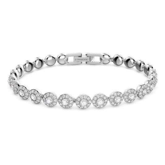Bracciale Swarovski Una Angelic Taglio Round, Piccolo, Bianco, Placcato rodio
