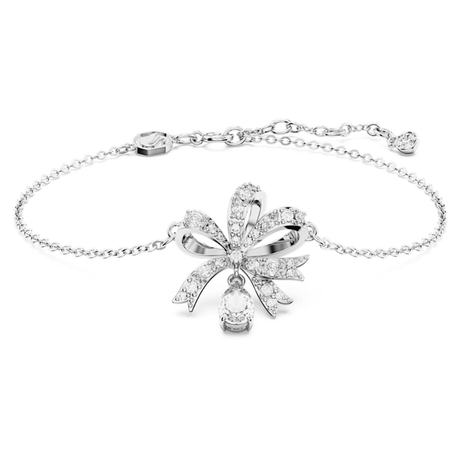 Bracciale Swarovski Hyperbola Volta Fiocco, Bianco, Placcato rodio