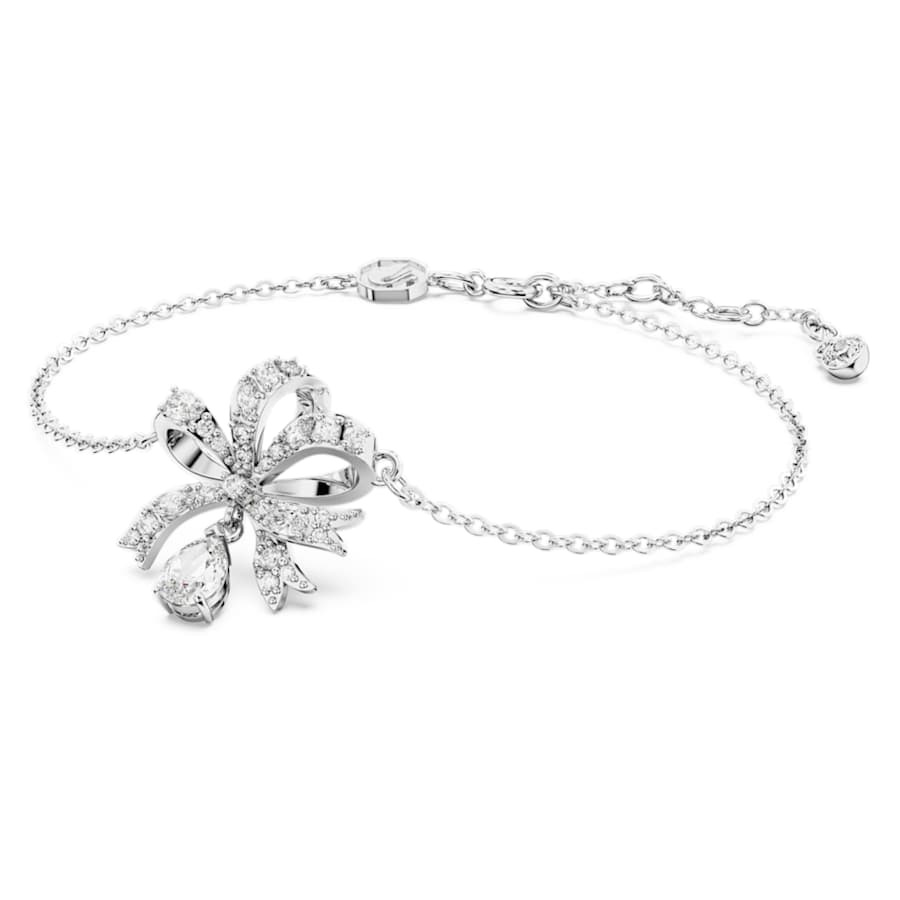 Bracciale Swarovski Hyperbola Volta Fiocco, Bianco, Placcato rodio
