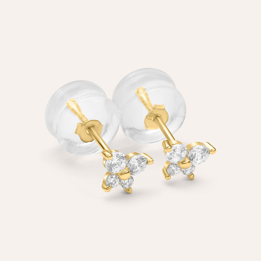 Orecchini Stroili Bon Ton Lobo Farfalla Oro Giallo 9 Kt E Zirconi