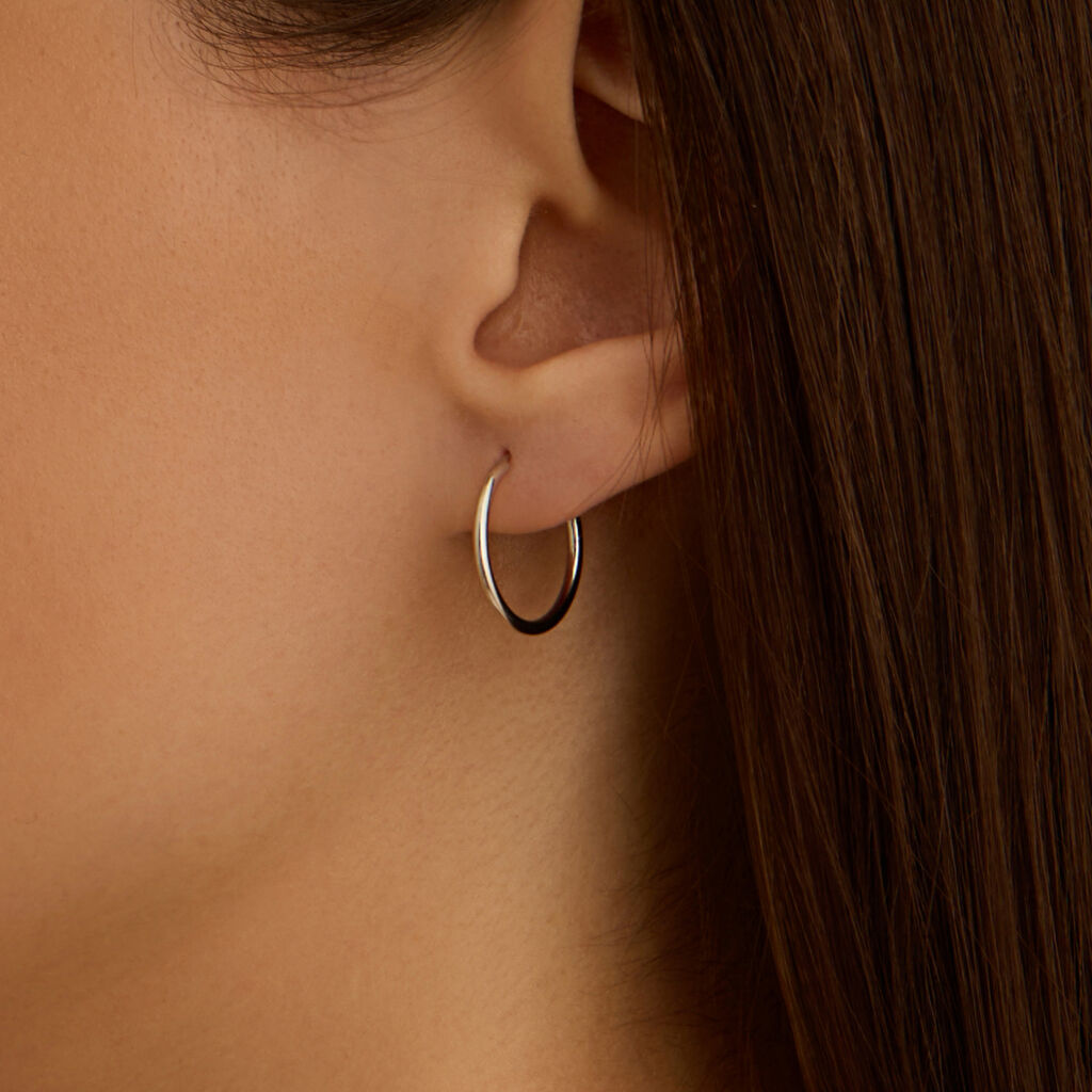 Orecchini a Cerchio Stroili Toujour Oro Bianco 9 Kt