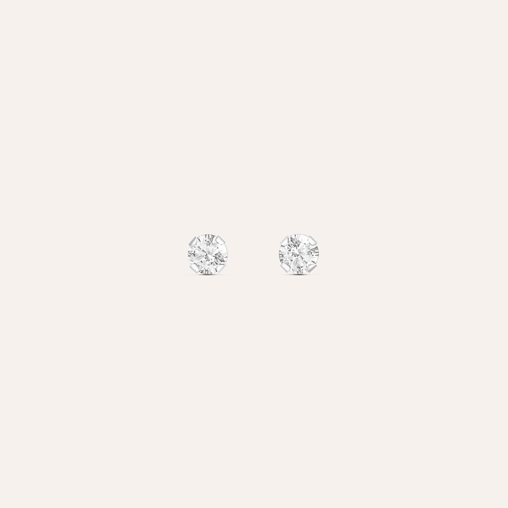 Orecchini a Lobo Stroili Bon Ton Punti Luce Grandi Oro Bianco 9 Kt Cubic Zirconia
