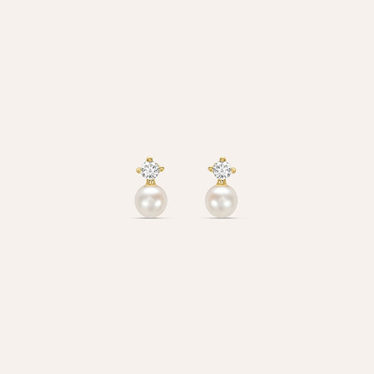 Orecchini a Lobo Stroili Bon Ton Oro 9 Kt Zircone e Perla