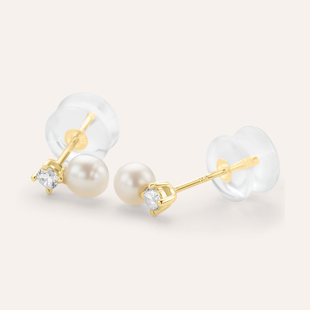 Orecchini a Lobo Stroili Bon Ton Oro 9 Kt Zircone e Perla