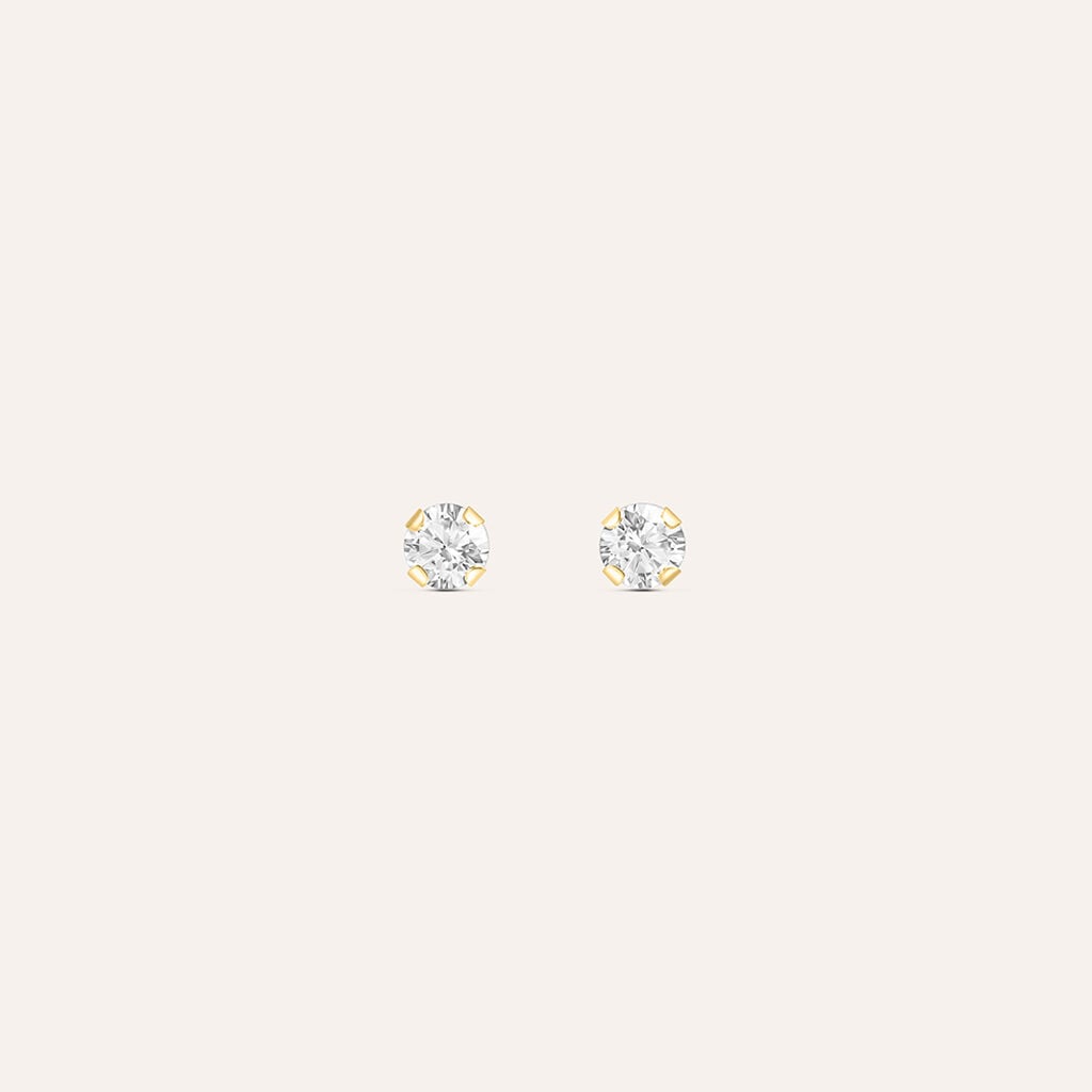 Orecchini Stroili Bon Ton Punti Luce Medi Oro Giallo 9 Kt E Zirconi