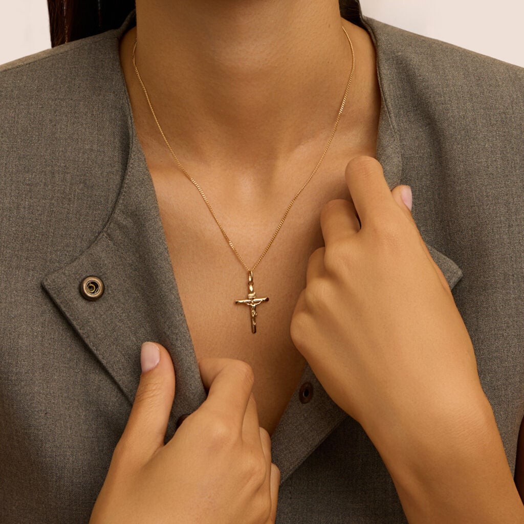 Ciondolo Stroili Holy Croce Oro Giallo Con Cristo