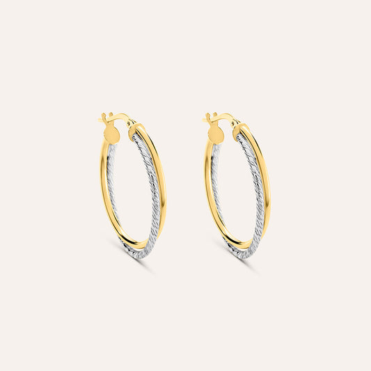 Orecchini Ovali Stroili Toujours Oro 9 Kt Bicolore