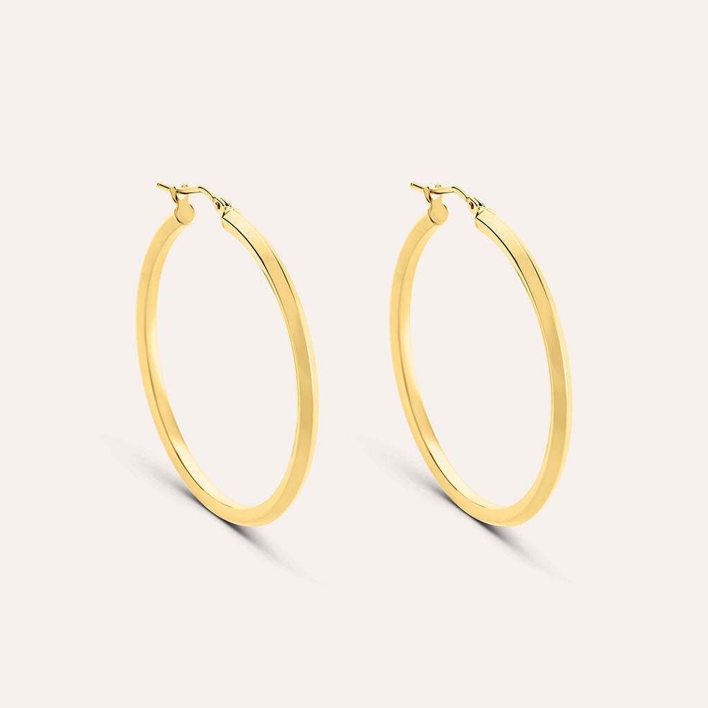 Orecchini a Cerchio Stroili Toujour Squadrati Oro Giallo 9 Kt