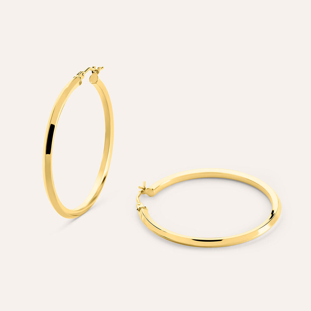 Orecchini a Cerchio Stroili Toujour Squadrati Oro Giallo 9 Kt