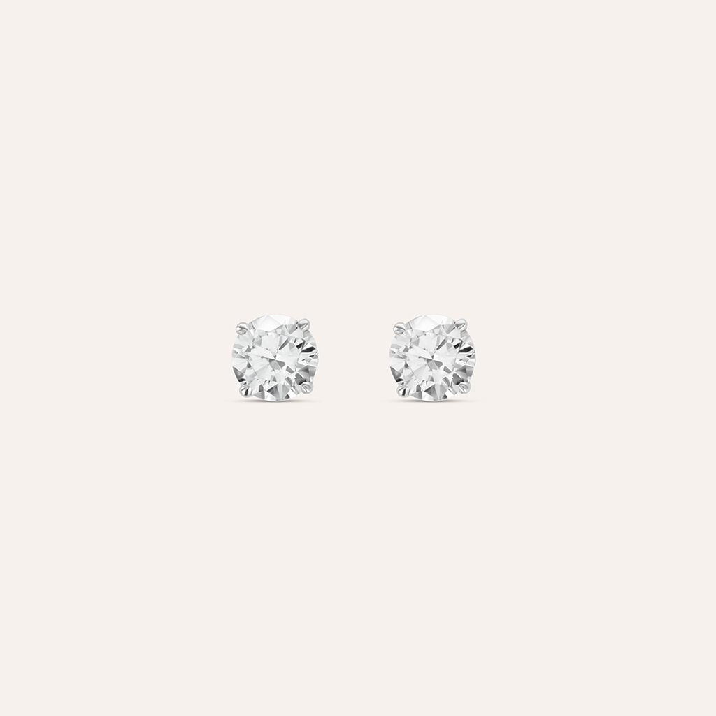 Orecchini a Lobo Stroili Claire Punto Luce Oro Bianco 9 Kt Cubic Zirconia
