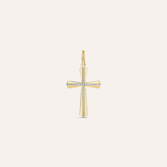 Ciondolo Stroili Holy Croce Oro Giallo/Bianco 9 Kt