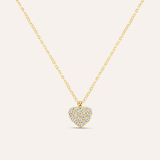 Collana Stroili Claire Oro 9 Kt Pendente Cuore Pavè Cubic Zirconia