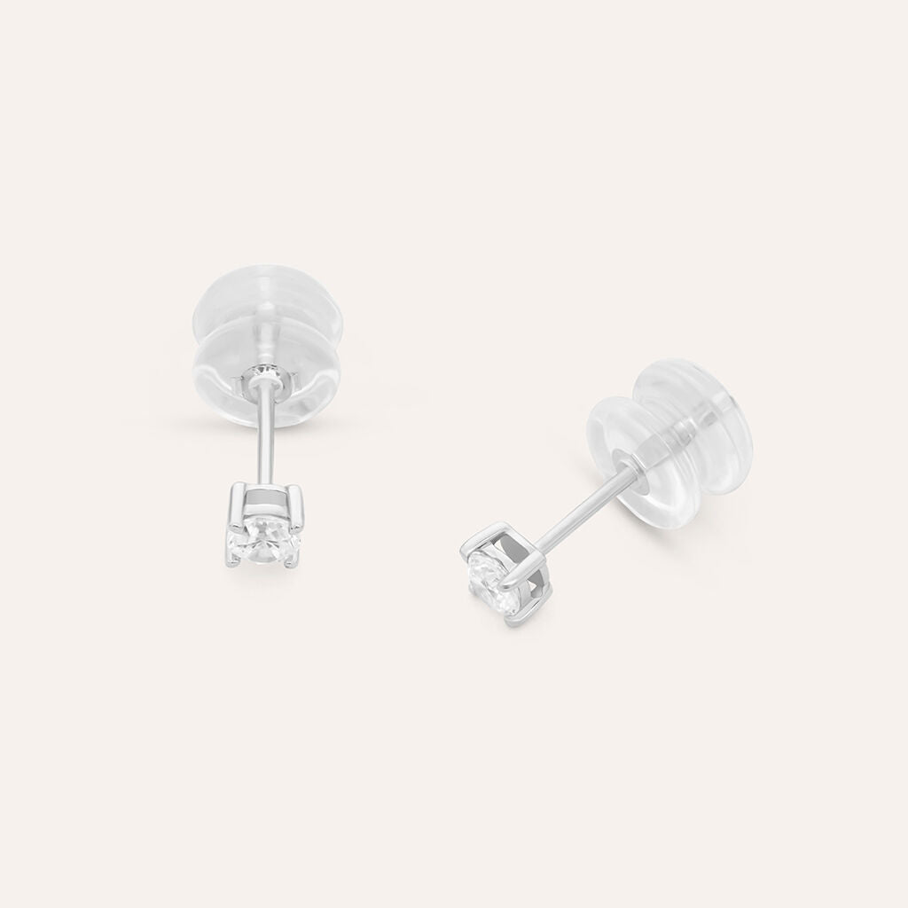 Orecchini a Lobo Stroili Claire Punto Luce Oro Bianco 9 Kt Cubic Zirconia