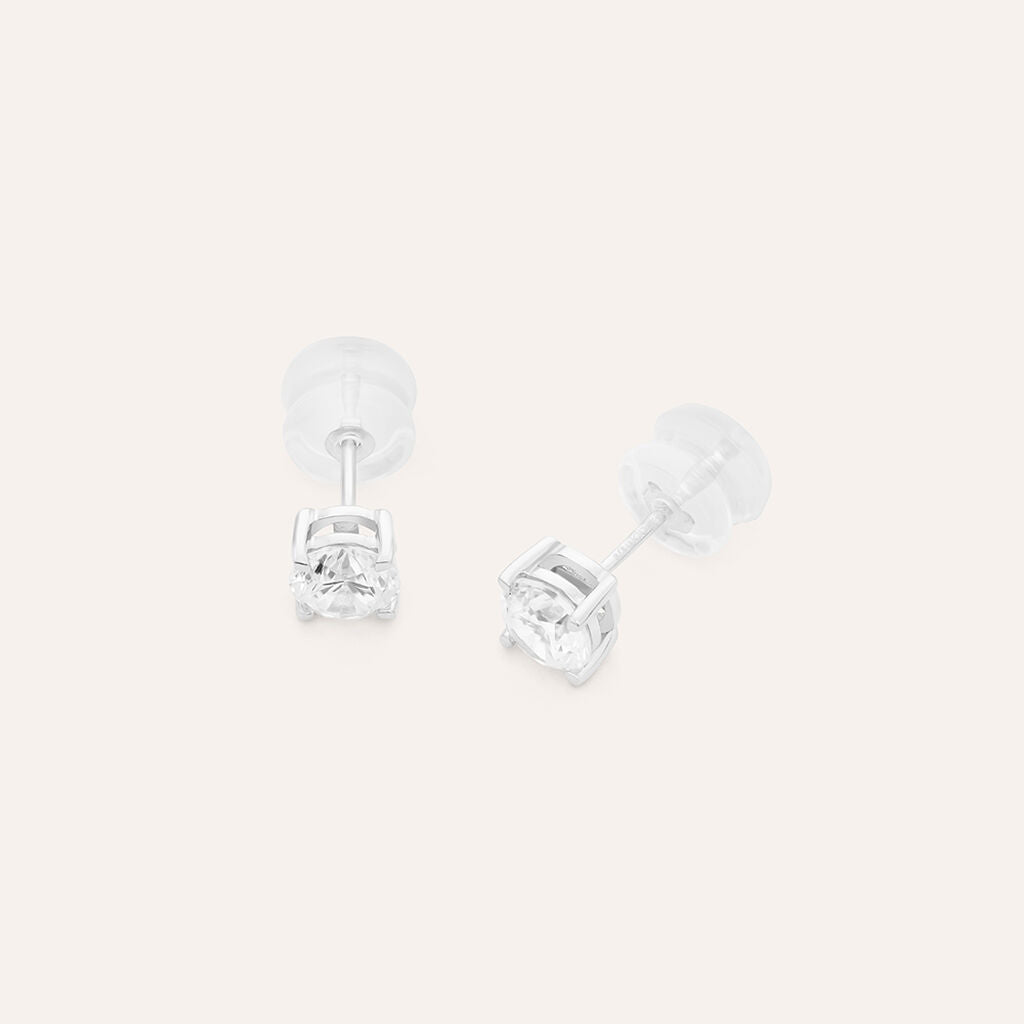 Orecchini Stroili Claire Punto Luce Oro Bianco 9 Kt