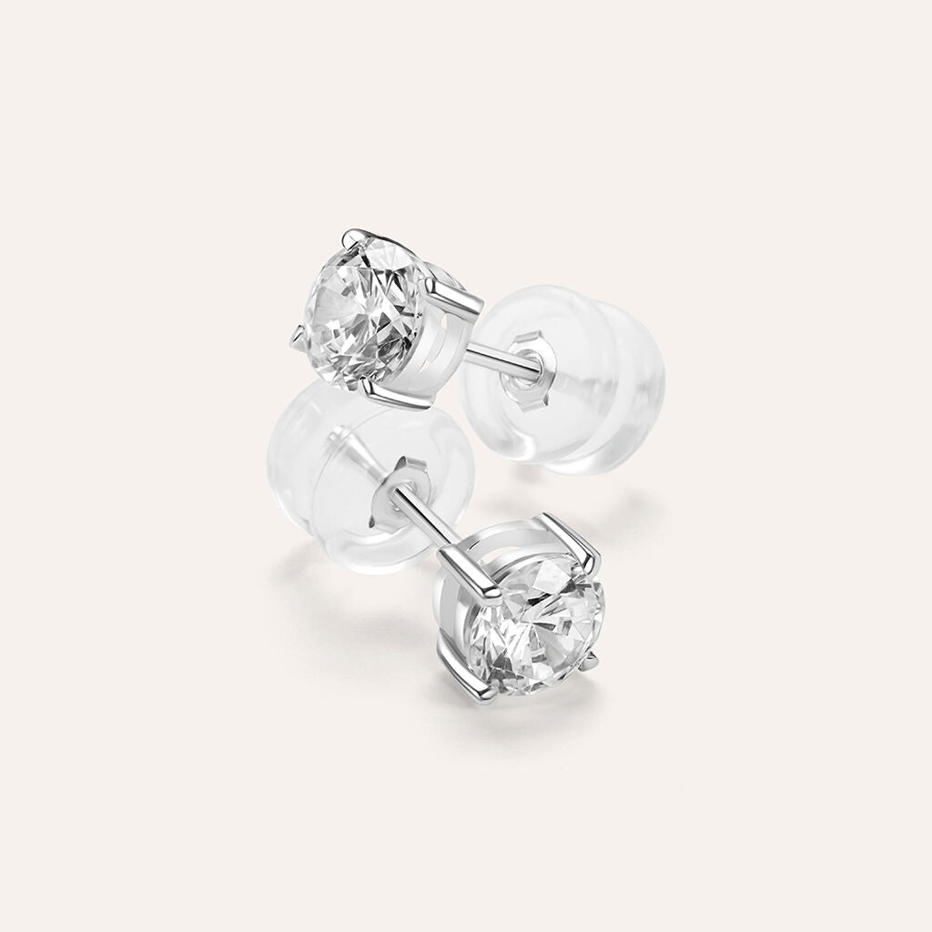 Orecchini Stroili Claire Punto Luce Oro Bianco 9 Kt