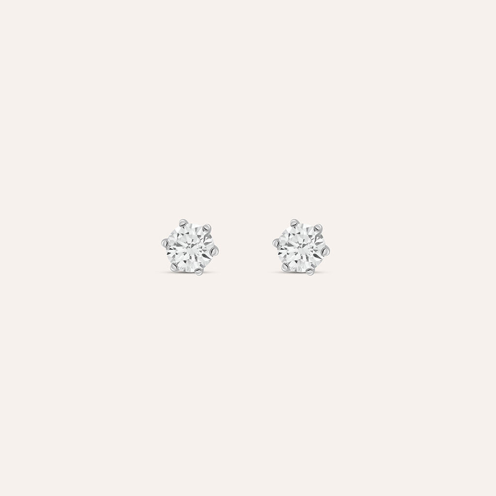 Orecchini a Lobo Stroili Claire Punto Luce Oro Bianco 9 Kt Cubic Zirconia