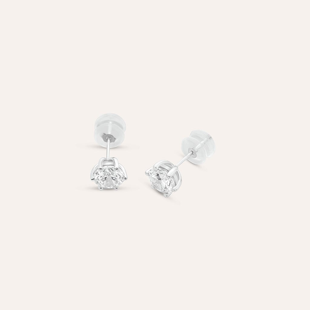 Orecchini a Lobo Stroili Claire Punto Luce Oro Bianco 9 Kt Cubic Zirconia