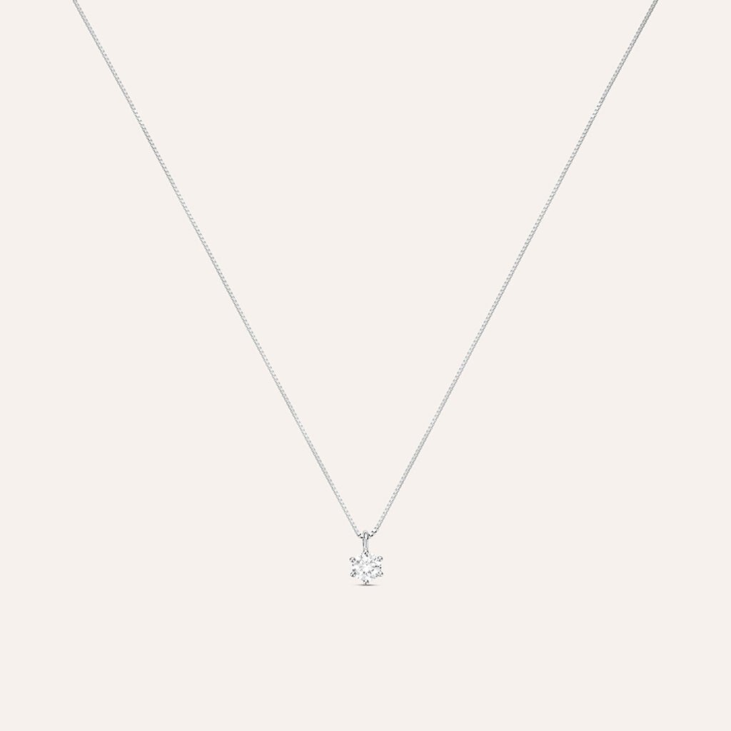 Collana Stroili Claire Punto Luce Oro Bianco 9 Kt Cubic Zirconia