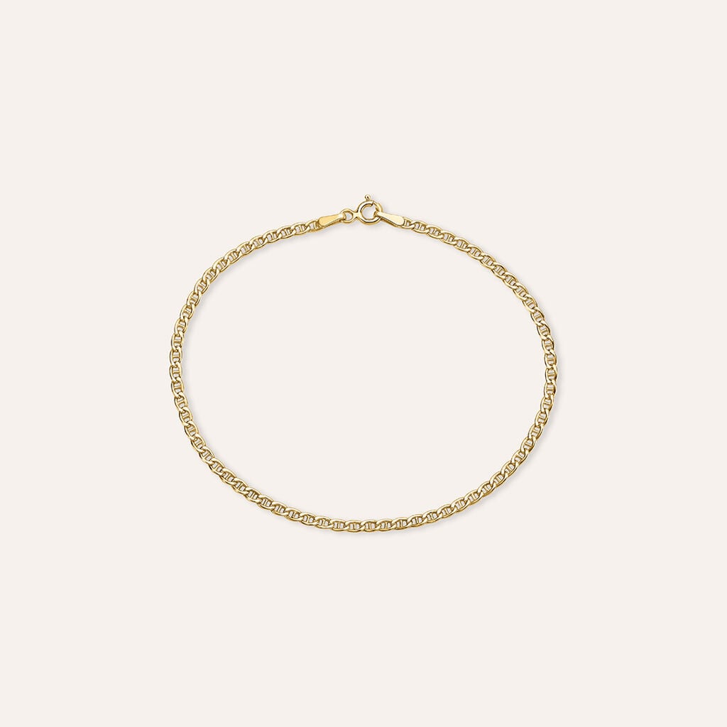 Bracciale Uomo Stroili L'homme Or Catena Oro Giallo 9 Kt Maglia Traversino