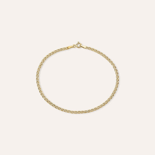 Bracciale Uomo Stroili L'homme Or Catena Oro Giallo 9 Kt Maglia Traversino