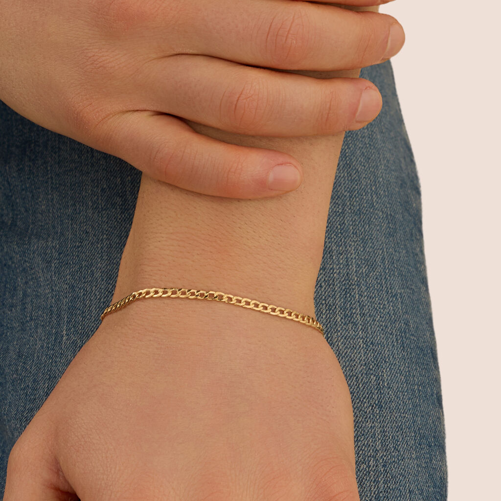 Bracciale Uomo Stroili L'homme Or Oro Giallo 9 Kt Maglia Grumetta