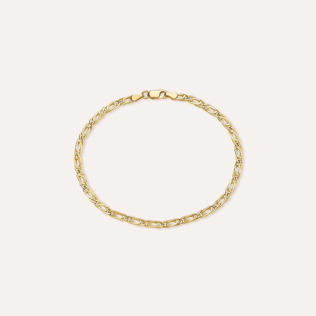 Bracciale Uomo Stroili L'homme Or Catena Oro Giallo 9 Kt Maglia Occhio Di Pernice