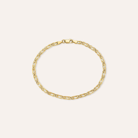 Bracciale Uomo Stroili L'homme Or Catena Oro Giallo 9 Kt Maglia Occhio Di Pernice