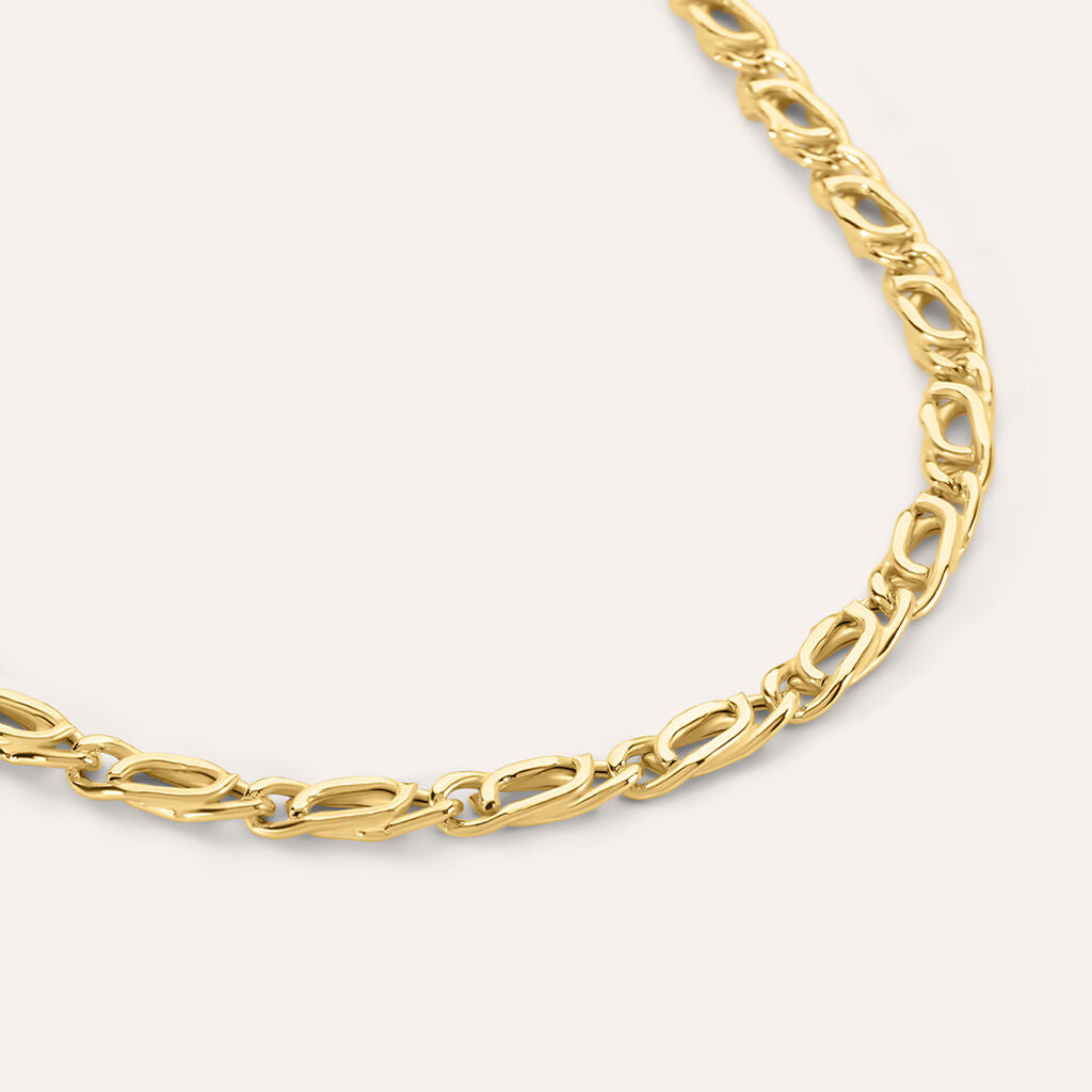 Bracciale Uomo Stroili L'homme Or Catena Oro Giallo 9 Kt Maglia Occhio Di Pernice