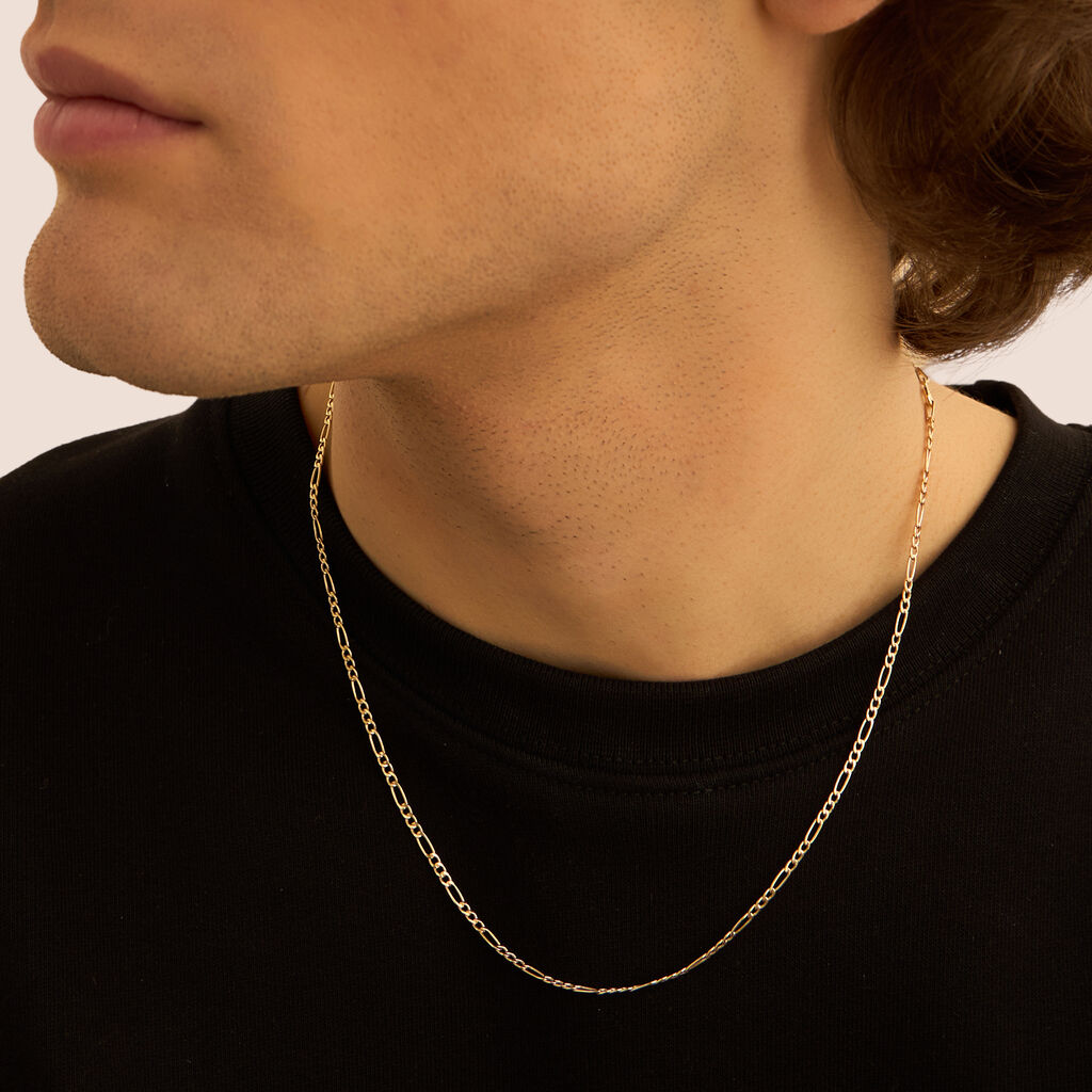 Collana Uomo Stroili L' Homme Or  Oro Giallo 9 Kt Maglia Alternata 1/3