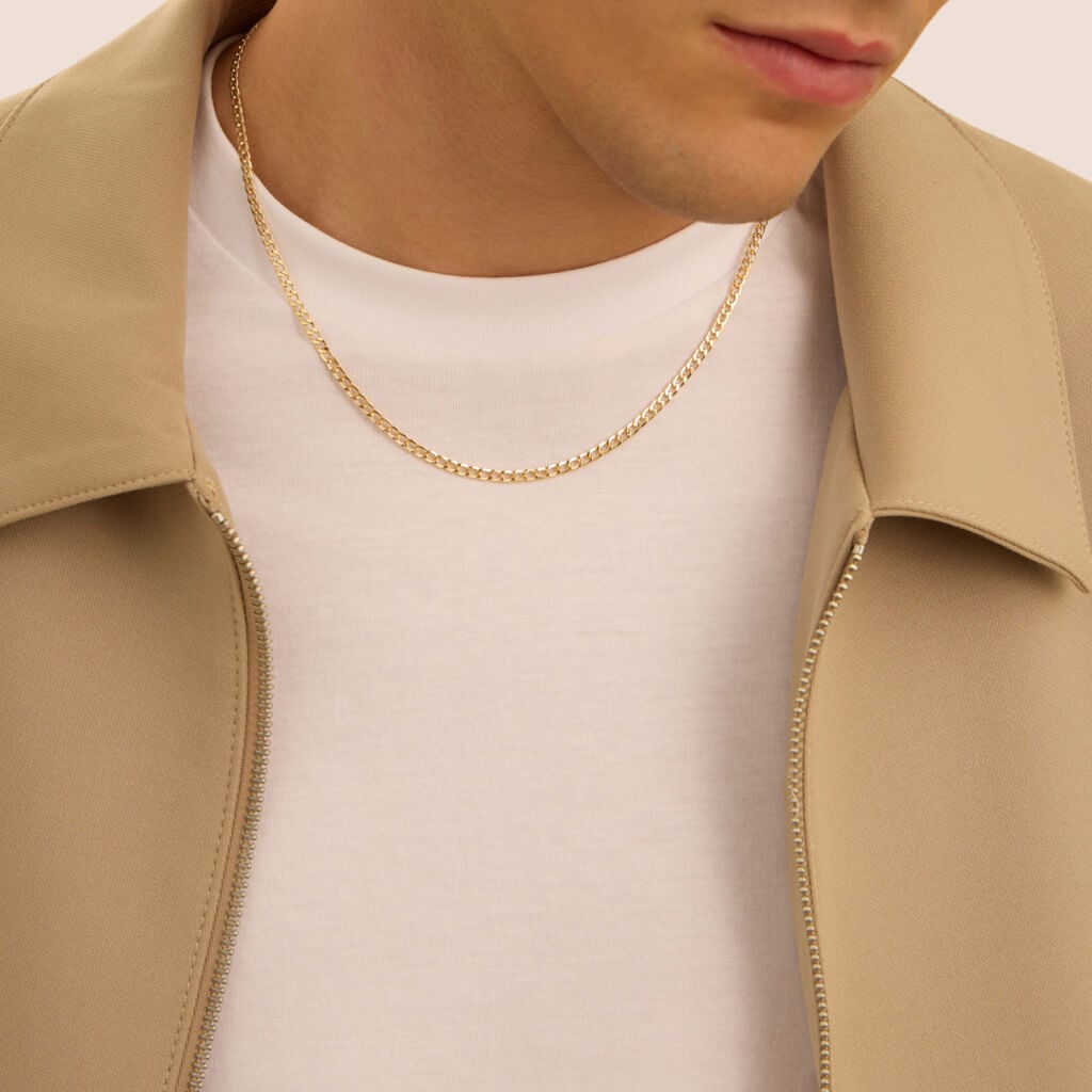 Collana Uomo Stroili L'Homme Or Oro Giallo 9 Kt Maglia Groumette