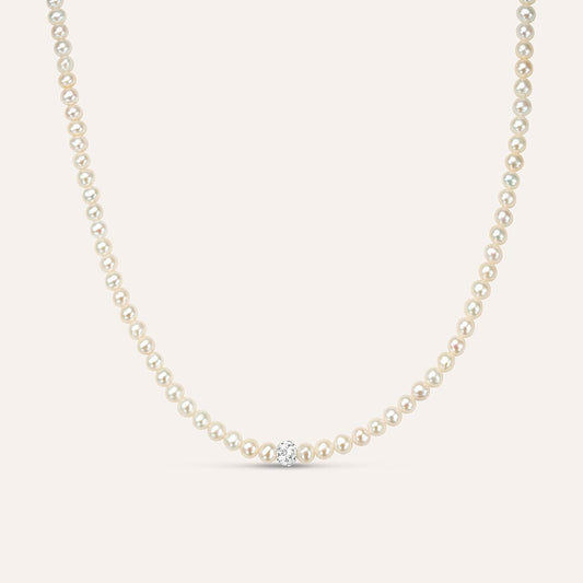 Collana Stroili Gabrielle Centrale Sferetta Cristalli Oro Bianco 9 Kt