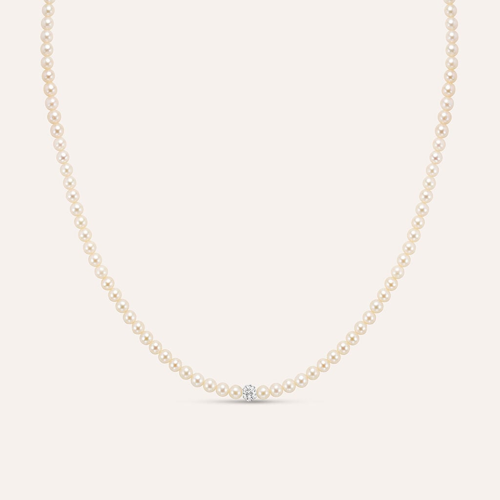 Collana Stroili Gabrielle Filo Di Perle Sferetta Centrale Cristalli