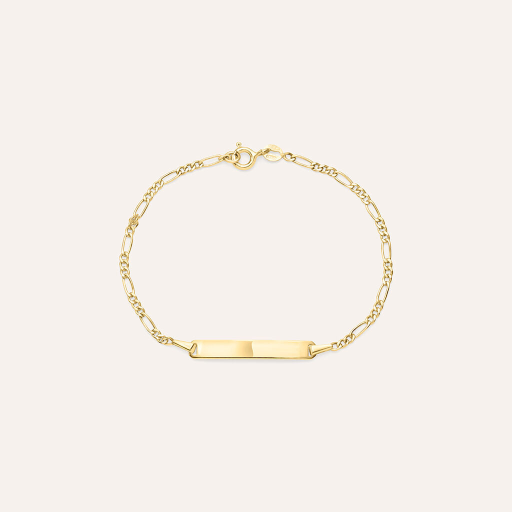 Bracciale Stroili Holy Con Targhetta Liscia Maglia Figaro Oro Giallo