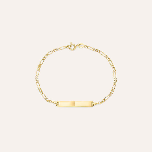 Bracciale Stroili Holy Con Targhetta Liscia Maglia Figaro Oro Giallo