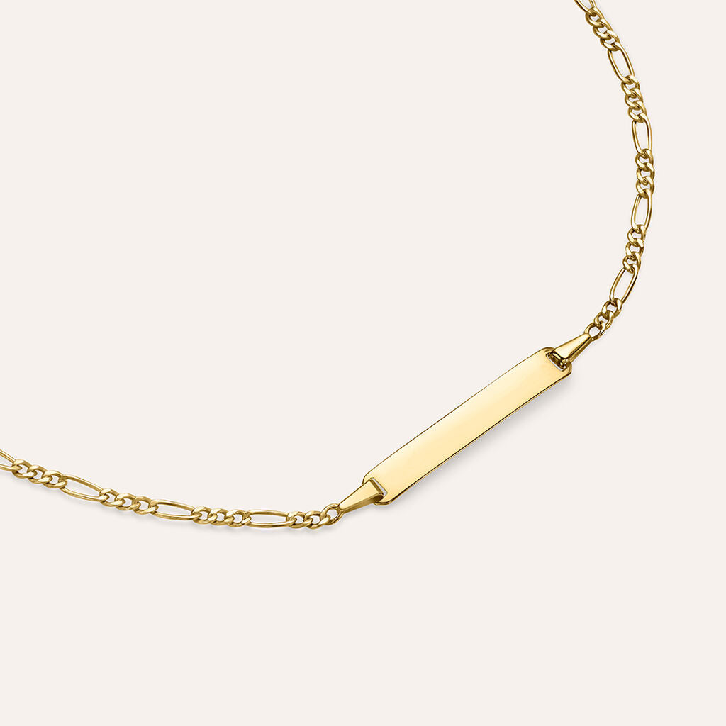 Bracciale Stroili Holy Con Targhetta Liscia Maglia Figaro Oro Giallo