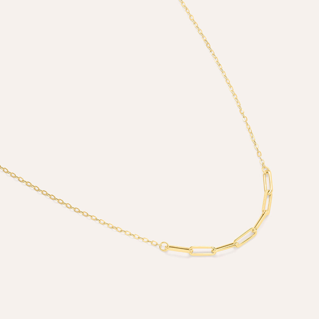 Collana Stroili Beverly Oro Giallo 9 Kt Maglia Forzatina Allungata