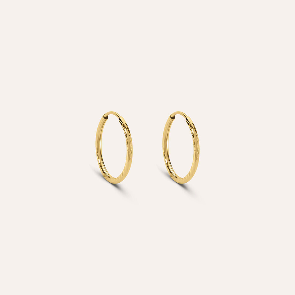 Orecchini Boccole Stroili Toujours Oro Giallo Zigrinate 1,20 Mm.