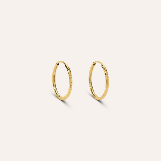 Orecchini Boccole Stroili Toujours Oro Giallo Zigrinate 1,20 Mm.
