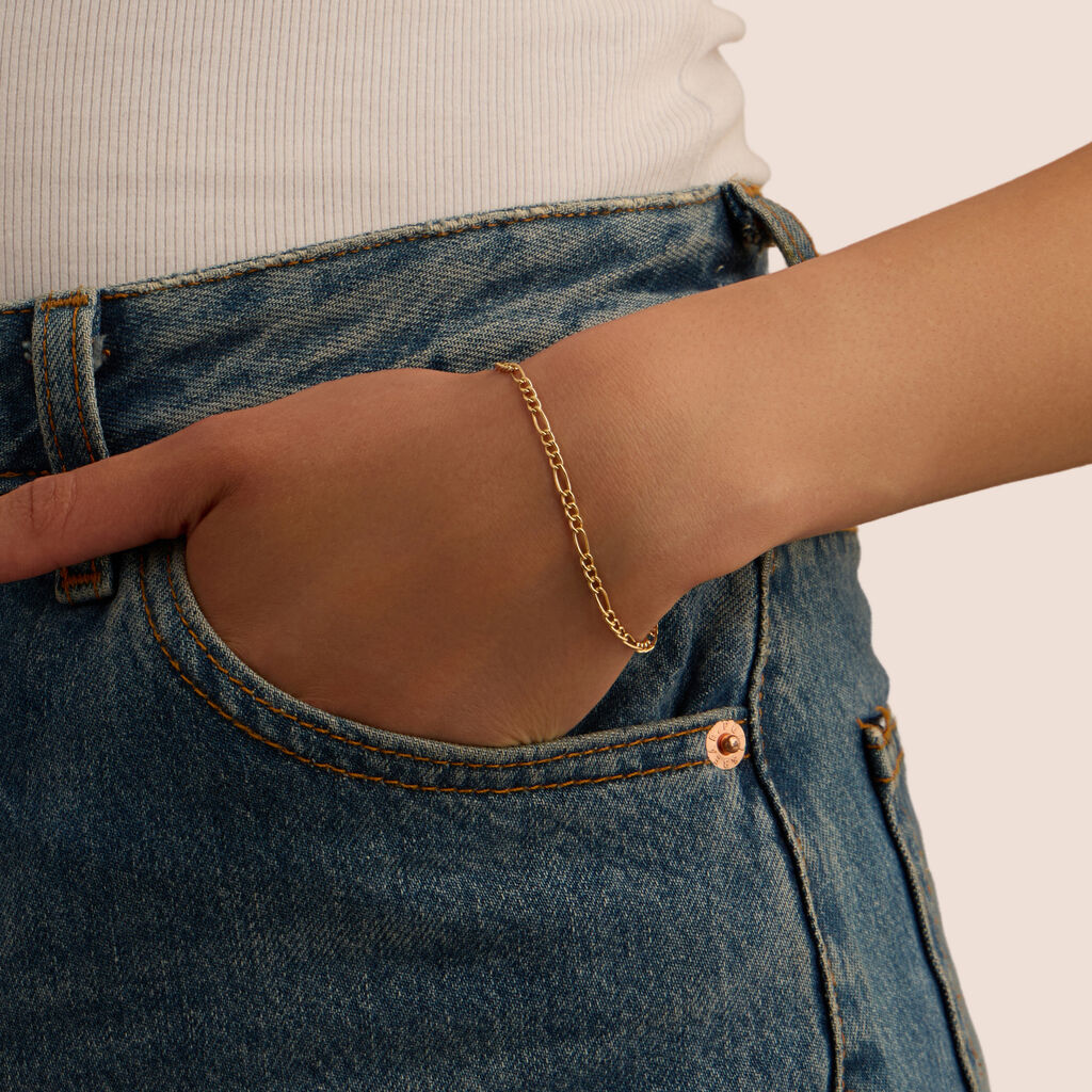 Bracciale Stroili Colette Oro Giallo 9 Kt Maglia Figaro