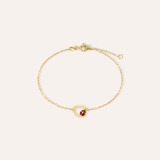 Bracciale Bimba Stroili Mon Petit Cuore Traforato Coccinella Smalto Rosso