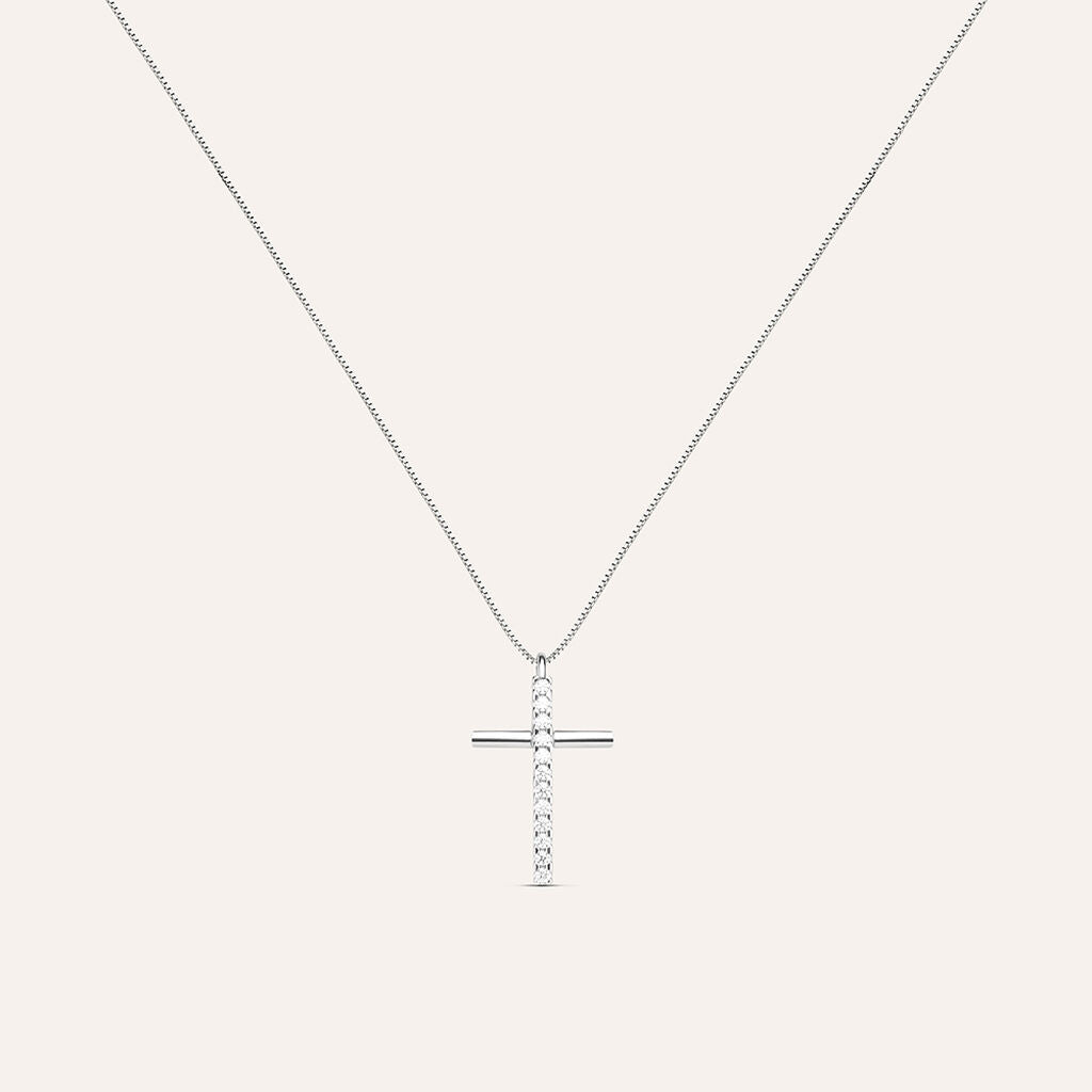 Collana Stroili Holy Croce Oro Bianco Cubic Zirconia