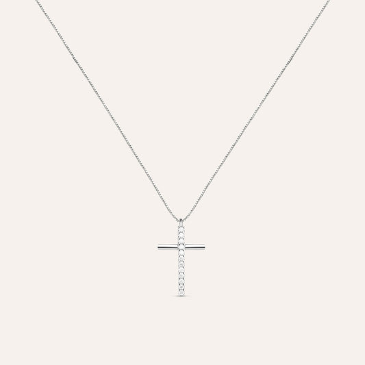 Collana Stroili Holy Croce Oro Bianco Cubic Zirconia