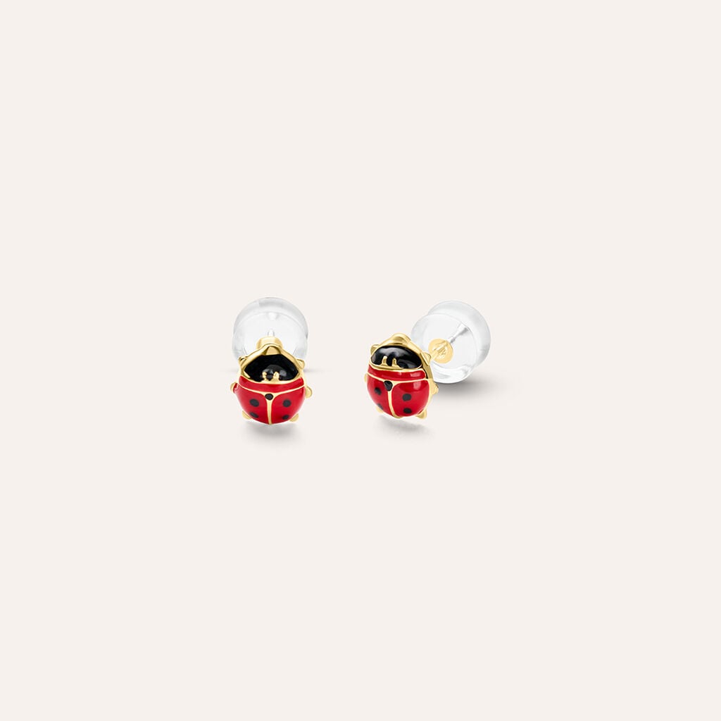 Orecchini Stroili Mon Petit Coccinella Smalto Rosso Oro