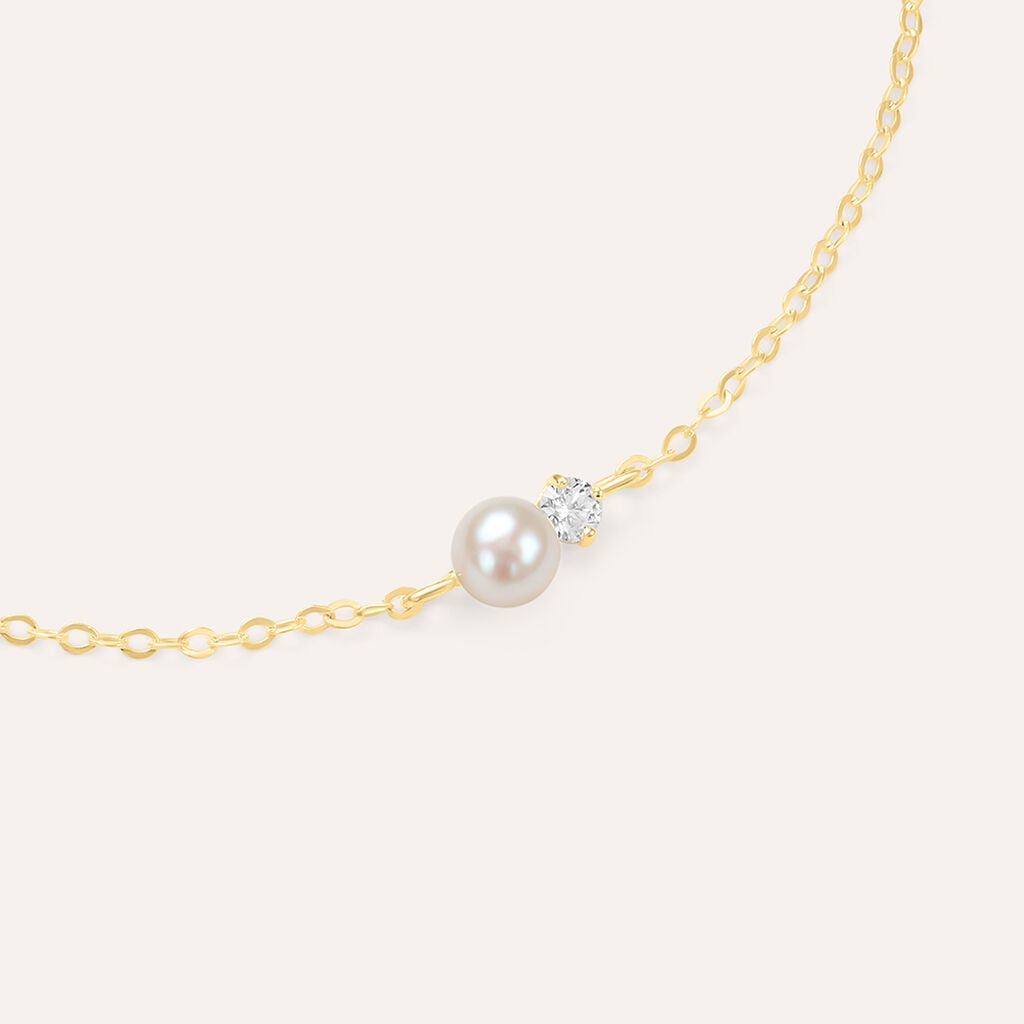 Bracciale Stroili Gabrielle Oro Giallo 9 Kt Perlina Cubic Zirconia