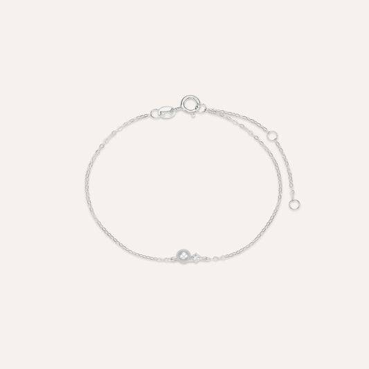 Bracciale Stroili Gabrielle Oro Bianco 9 Kt Perla e Cubic Zirconia