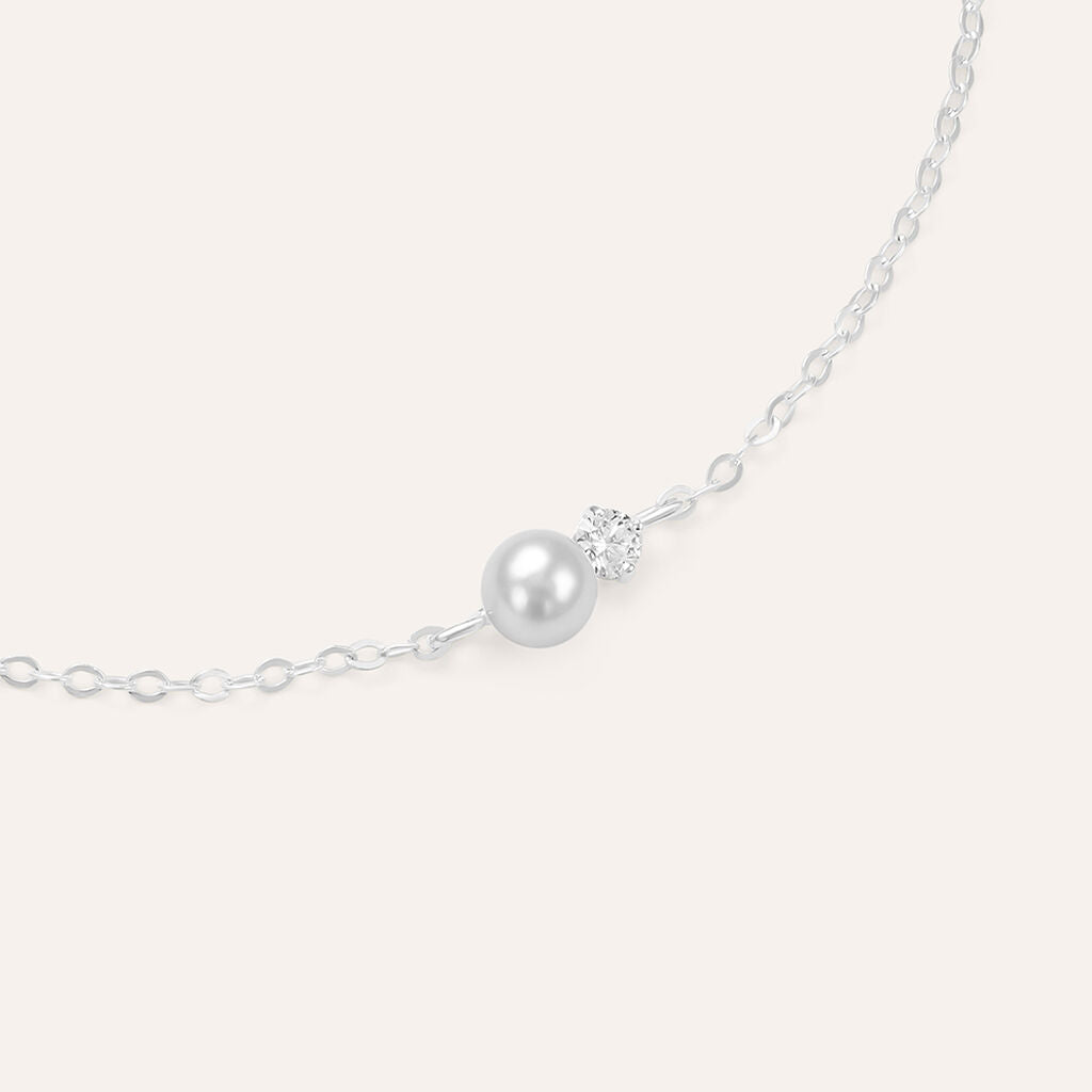 Bracciale Stroili Gabrielle Oro Bianco 9 Kt Perla e Cubic Zirconia