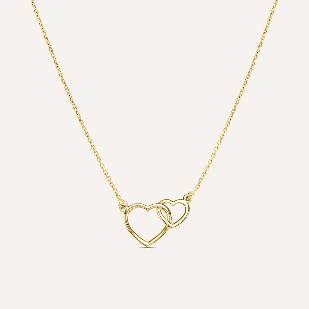 Collana Stroili Beverly Doppio Cuore Oro 9 Kt
