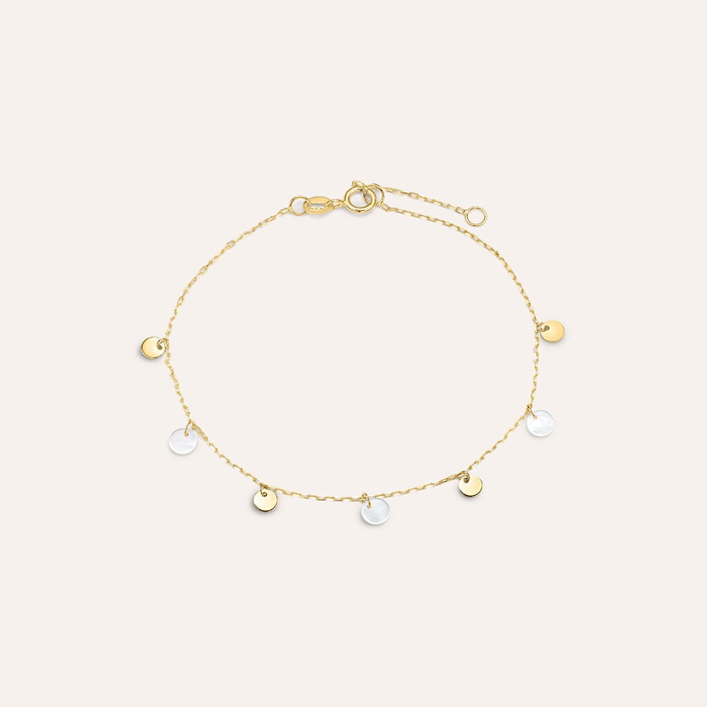 Bracciale Stroili Beverly Oro Giallo 9 Kt Madreperla Bianca